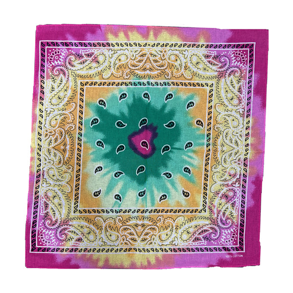 Tie Dye Paisley Bandanas (pack of 12)