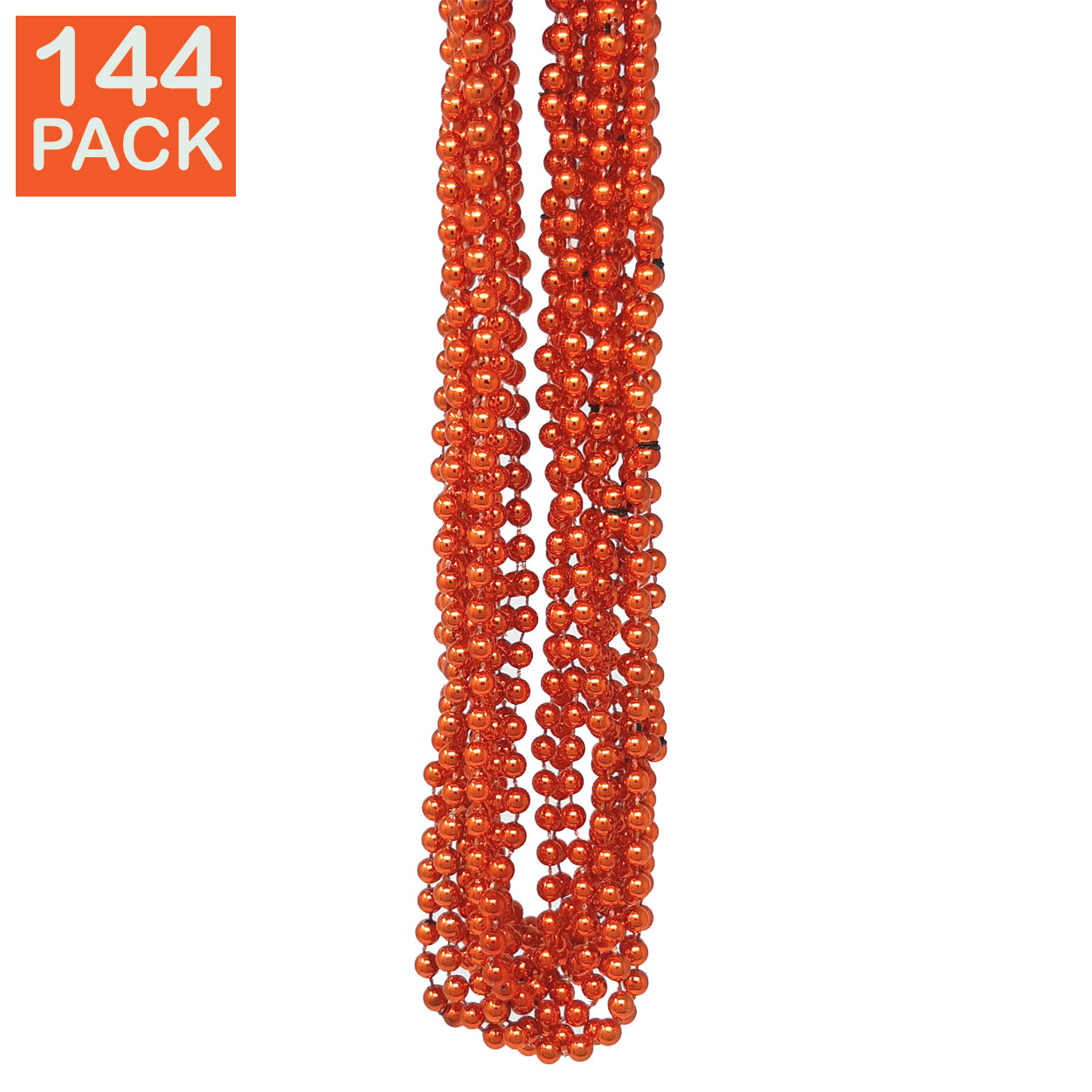 144 Orange Mardi Gras Beads