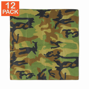 Green Camouflage Bandana (pack of 12)