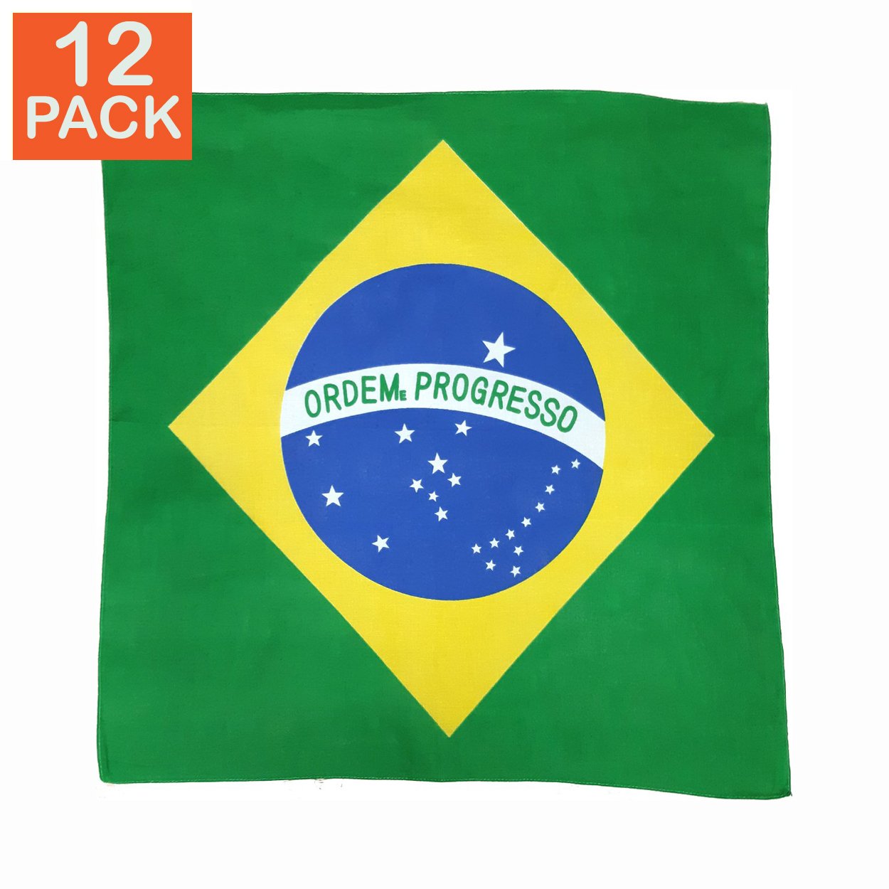 Brazilian Flag Bandana (pack of 12)