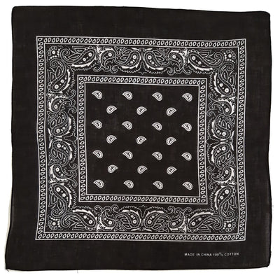 Black Paisley Bandanas (pack of 12)