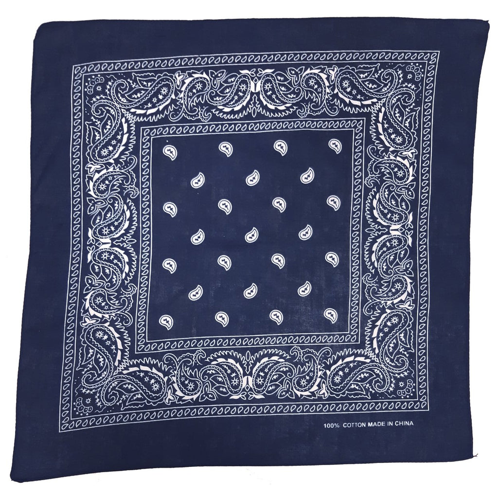 Navy Blue Paisley Bandana (pack of 12)