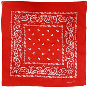 Red Paisley Bandanas (pack of 12)