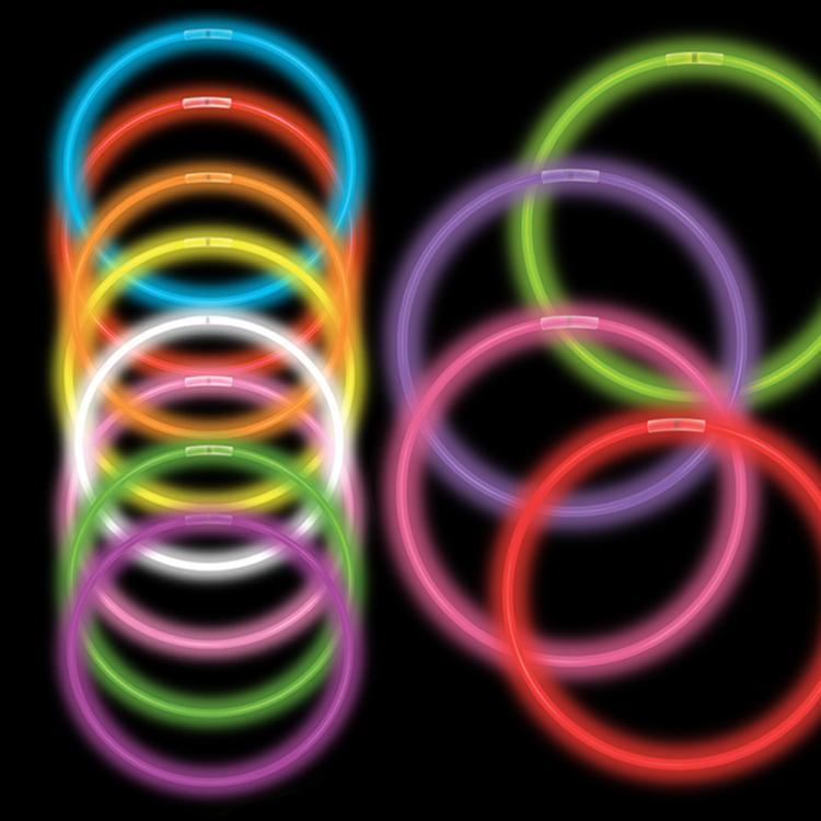 50 Assorted Premium Glow Necklaces (Tube of 50)