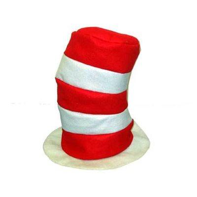 Red & White Striped High Felt Hat (pack of 12)