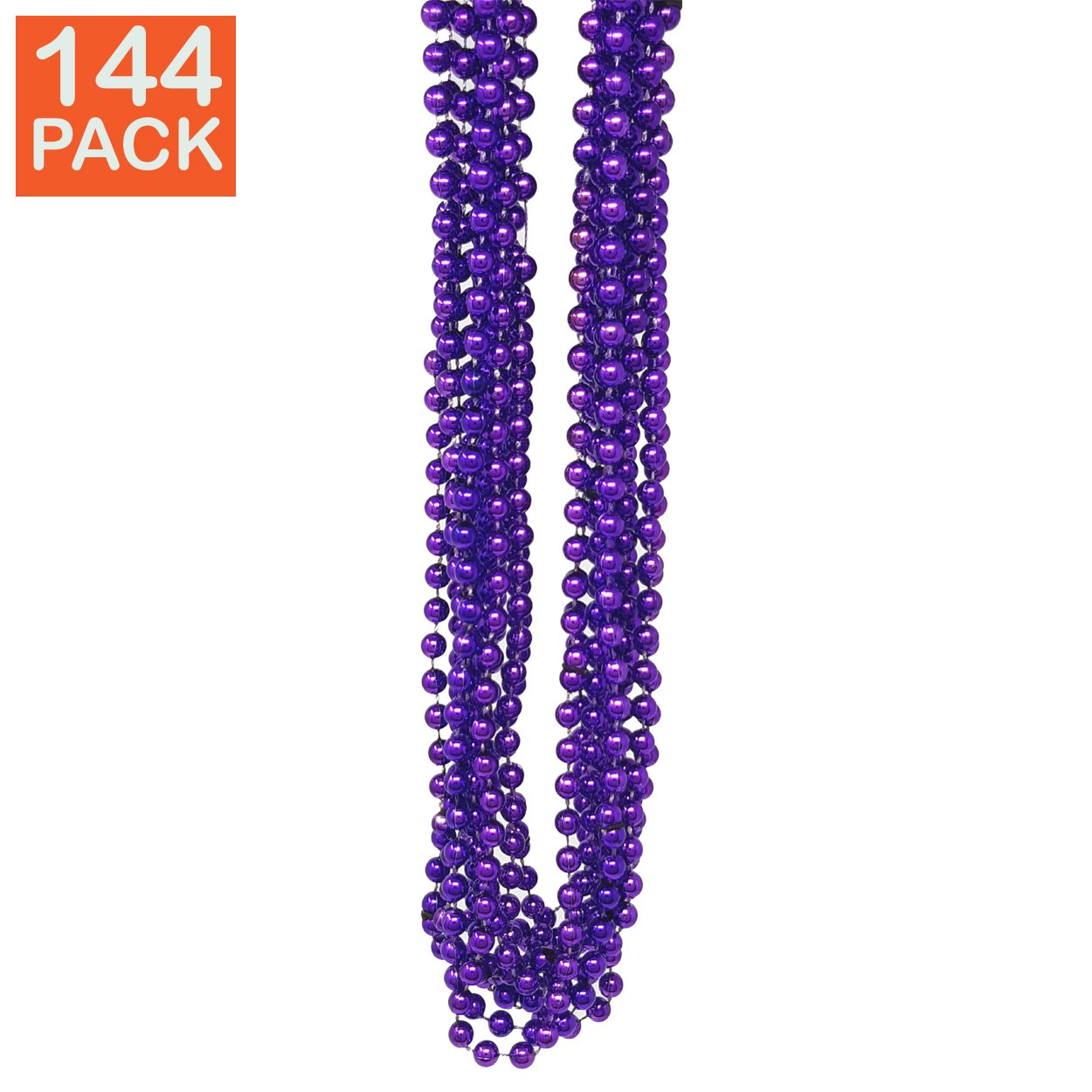 144 Purple Mardi Gras Beads