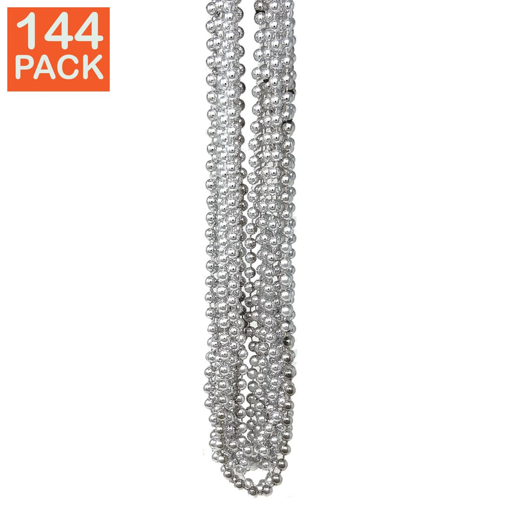 144 Silver Mardi Gras Beads