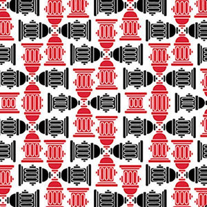 Red & Black Fire Hydrants Bandana (pack of 12)