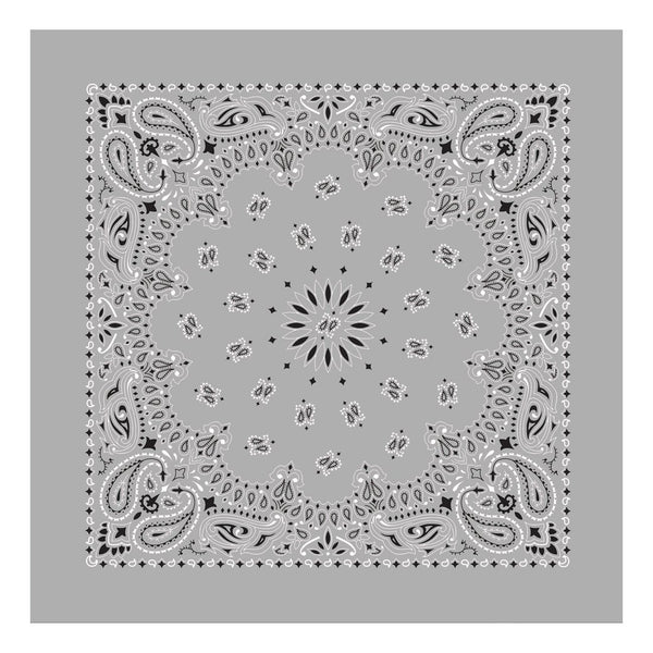 Grey Paisley Bandanas (pack of 12)