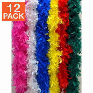 6' 60 gram Assorted Feather Boas (pack of 12)