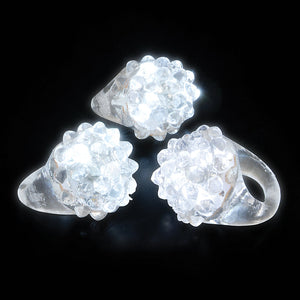 LED White Flashing Bumpy Rings (pack of 12)