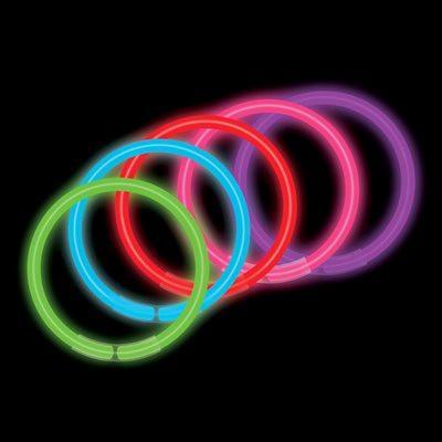 8" Assorted Glow Bracelets (Tube of 100)