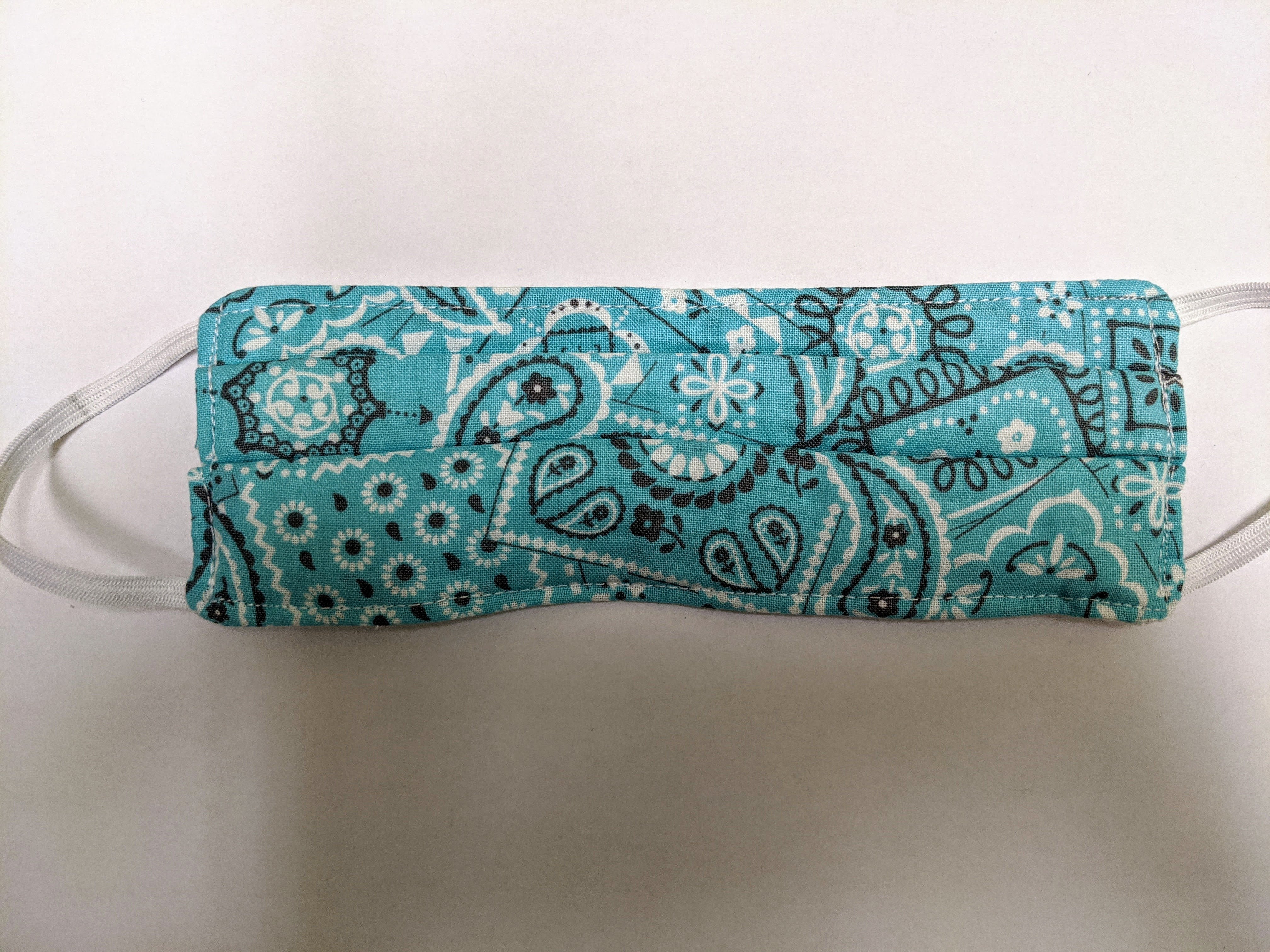 Canadian Made Cotton Paisley Mask - Kids, Turquoise