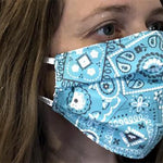 Turquoise Paisley Mask - Adult