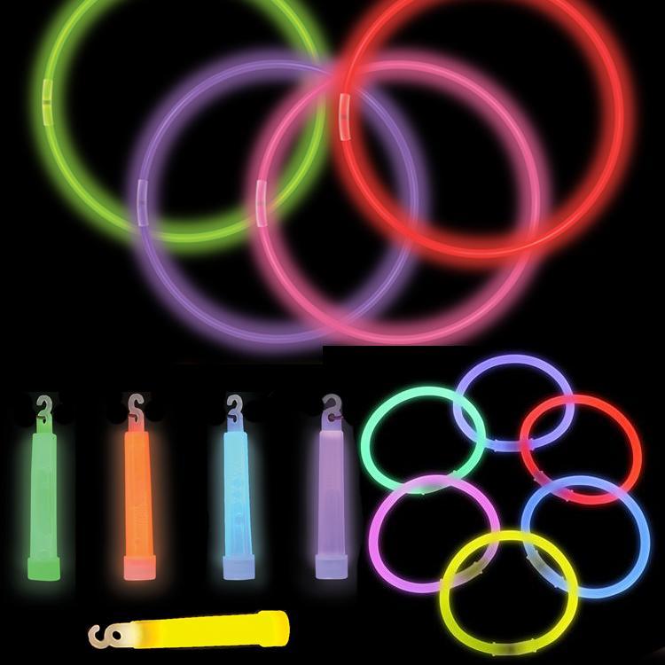 8 Inch Triple Wide Glowstick Bracelets - 5 Color Mix | GlowUniverse.com