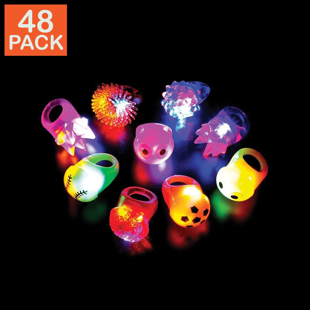 1" Light-Up Ring Assortment (pack of 48)