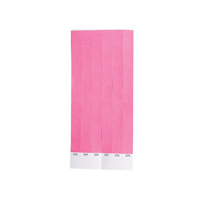 100 Hot Pink Tyvek Wristbands