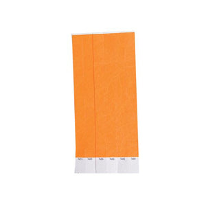 100 Orange Tyvek Wristbands