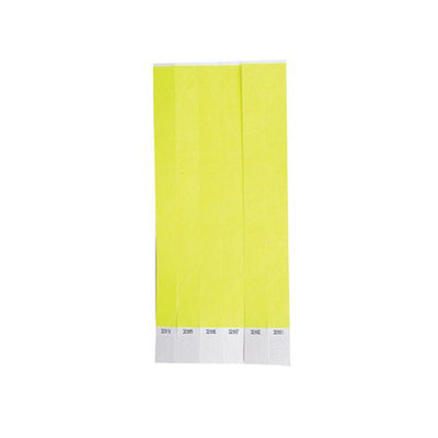 100 Yellow Tyvek Wristbands