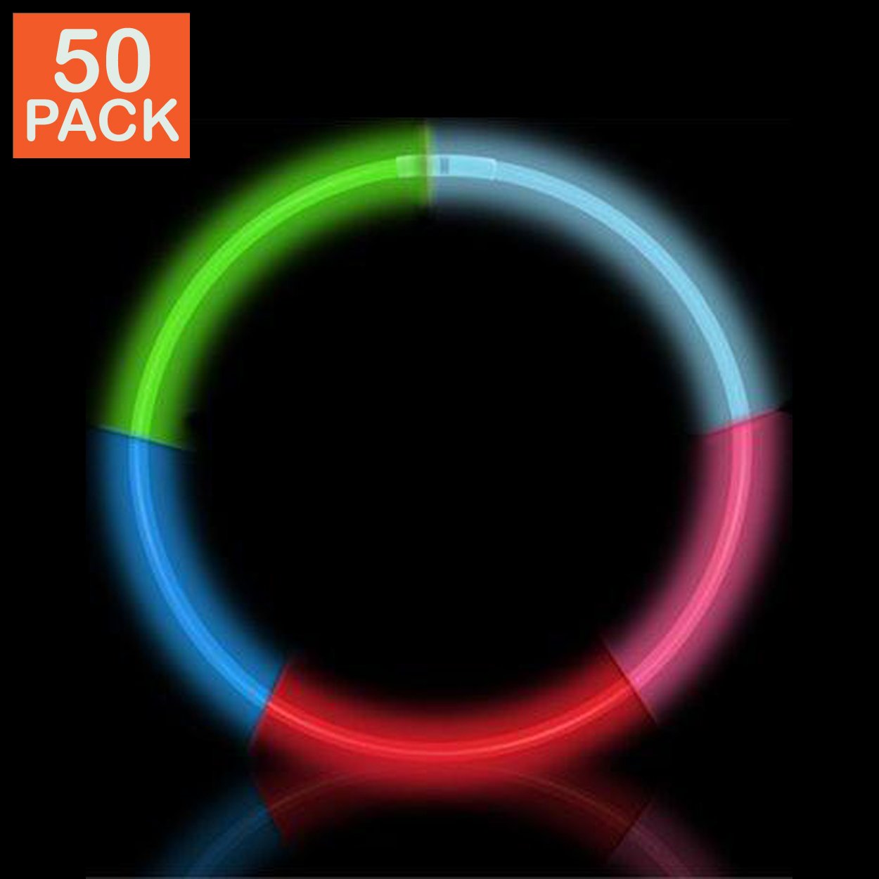 50 Assorted color Premium Glow Necklaces (Tube of 50)
