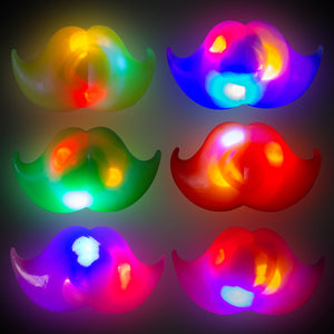 Mustache LED - Jelly Rings  (pack of 24)