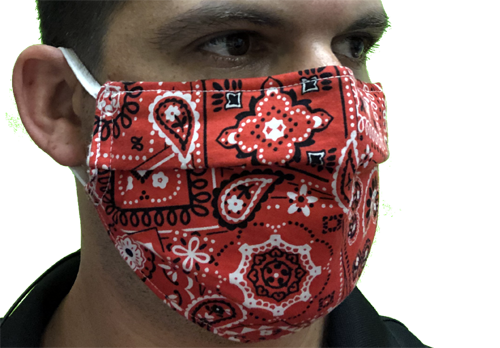 Red Paisley Mask - Adult