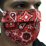 Red Paisley Mask - Adult