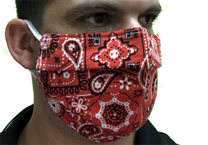 Red Paisley Mask - Adult